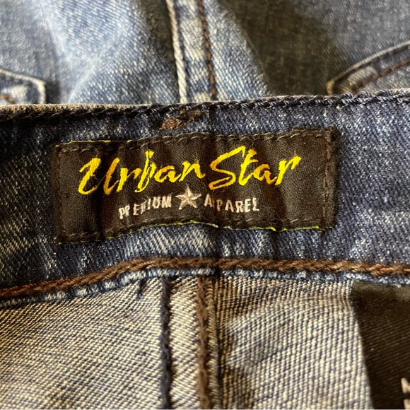 Urban Star Medium Wash Straight Leg Denim Jeans Unisex Size 32x30 - Picture 10 of 10